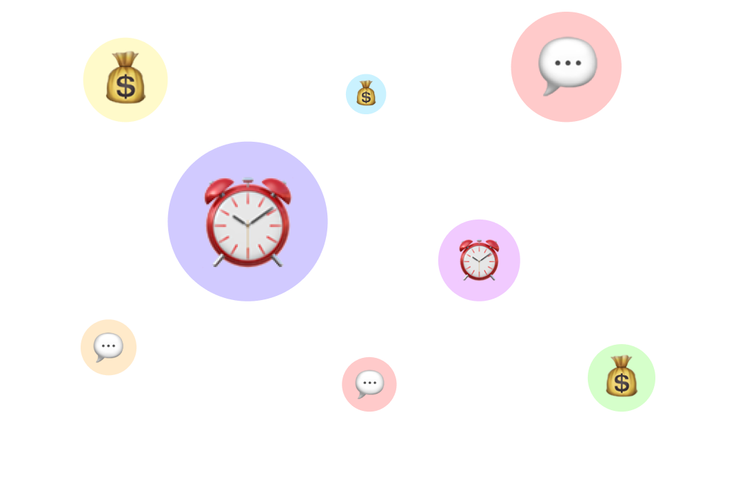 Group of circles with emoji icons